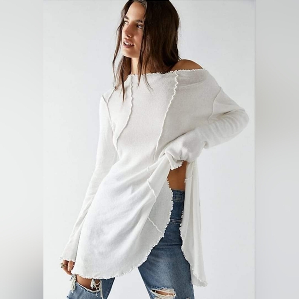 Free People WE THE FREE Full Swing Tunic Optic White Size XL